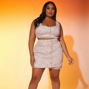 Plus Size Tweed Two Piece Set (Hilary Brunch Inspired Look)